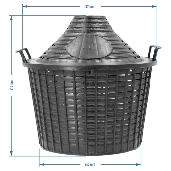 Balon do wina 10 L w koszu plastikowym