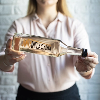 Butelka 0,5 L z zakrętką i nadrukiem Antyinflacyjna - 4 szt.