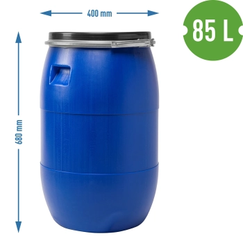 Beczka na kapustę 85 L, z obręczą dociskową, niebieska, Sterk