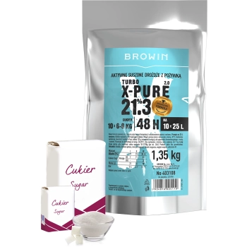 Drożdże Turbo X-Pure 21,3%, 10 x 25 L, 1,35 kg
