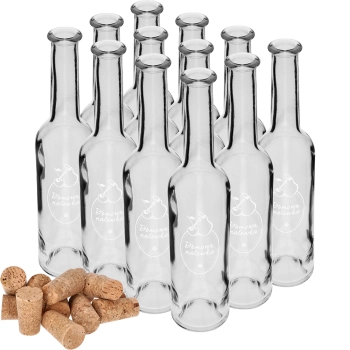 Butelka 350 ml z korkiem, nadruk Domowa nalewka