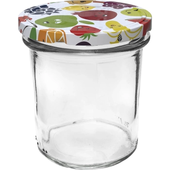 Słoik 350 ml z zakrętką kolorową - 6 szt.