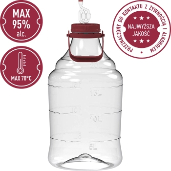 Balon do wina lekki, nietłukący, z uchwytem, 25 L