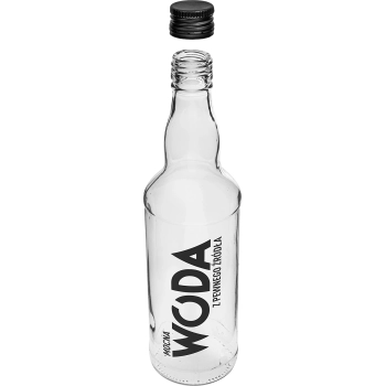 Butelka 0,5 L z zakrętką i nadrukiem mocna Woda