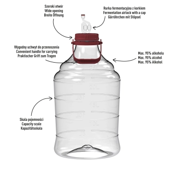 Balon do wina lekki, nietłukący, z uchwytem, 25 L