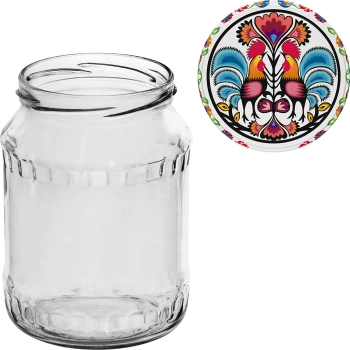 Słoik TO 720 ml z zakrętką kolorową fi 82/6 - 6 szt.