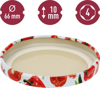 Zakrętka fi 66/4 papryki rysunkowe - 10szt.