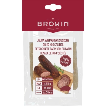 Jelita wieprzowe suszone kaliber 65 mm, 30 cm - 4 szt.