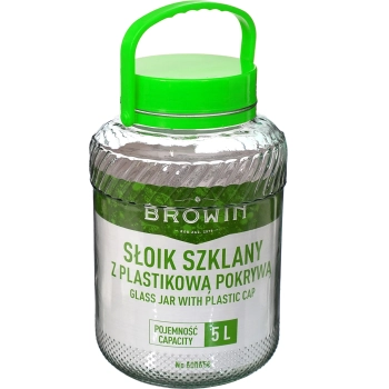 Słoik 5 L ze szczypcami - zielona zakrętka
