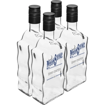 Butelka Klasztorna 0,5 L z zakrętką i nadrukiem 2-kolorowym Moonshine - 4 szt.