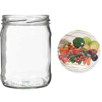 Słoik twist off 500 ml z kolorową zakrętką fi82/6 - 6szt.