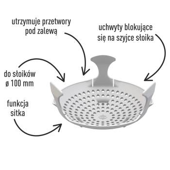 Docisk - sitko do przetworów, kiszonek i octu - do słoików fi 100