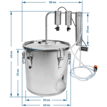 Destylator 30 L ze stali nierdzewnej - 2 odstojniki
