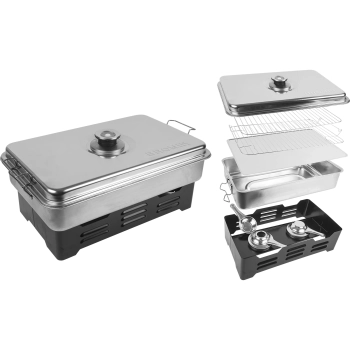 Portable smoker with thermometer & fruit woodchips