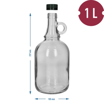 Butelka Gallone 1L bez oplotu, z zakrętką