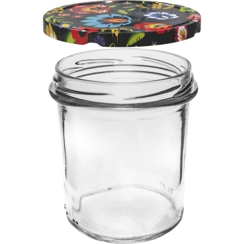 Słoik 350 ml z zakrętką kolorową - 6 szt.