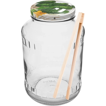 Słoik 1,5 L, fi 82/6 z zakrętką kolorową + szczypce