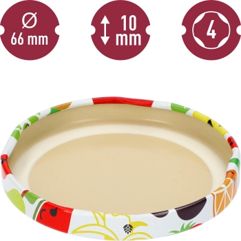 Zakrętka fi 66/4 owoce - 10 szt.