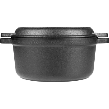 Żeliwny garnek z patelnią, 5 L + 1 L