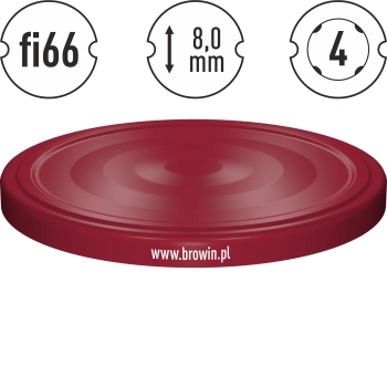 Zakrętka fi 66 bordo - 10 szt.