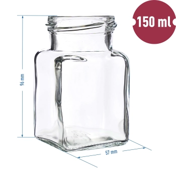 Słoik TO 150 ml Cztery kąty fi 53 zakrętka - 6 szt.