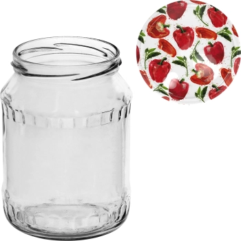 Słoik TO 720 ml z zakrętką kolorową fi 82/6 - 6 szt.