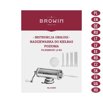 Nadziewarka pozioma 1,5 kg z silikonowym tłokiem