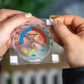 Termometr uniwersalny z higrometrem transparentny, samoprzylepny (-50C do +50C)