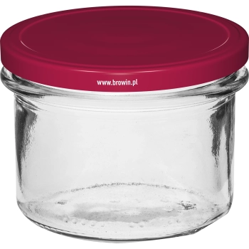 Słoik prosty 235 ml (fi82) z zakrętką bordo 6 szt.