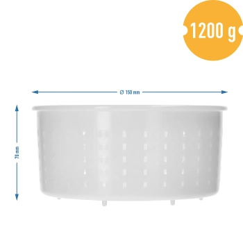 Forma serowarska okrągła Ø15 x 7cm na 1200 g