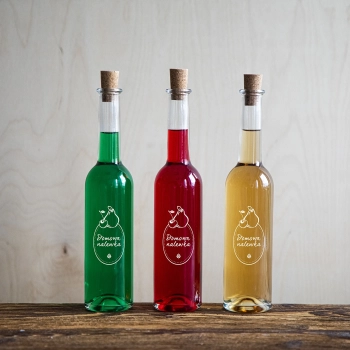 Butelka 350 ml z korkiem, nadruk Domowa nalewka