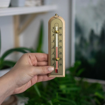 Termometr pokojowy ze złotą skalą (-10C do +50C) 16cm