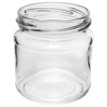 Słoik o pojemności 212 ml, z kolorowymi zakrętkami ø 66.