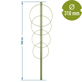 Podpora pierścieniowa do roślin 4 pierścienie 1m