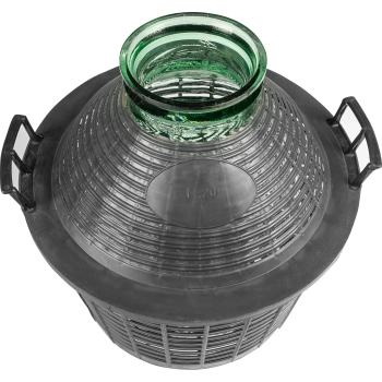 Balon do wina 20 L z szeroką szyjką w koszu plast.