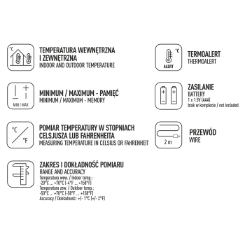 Stacja pogodowa – elektroniczna, sonda, biała