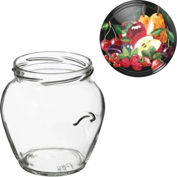 Słoik TO Amfora 580 ml z zakrętką kolorową fi82/6-6szt.