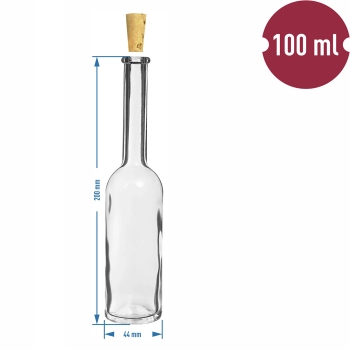 Butelka na nalewkę 100 ml 6 szt.+ 6 korków