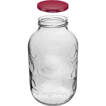 Słoik 5 L z ornamentem zakrętka bordo fi 100