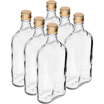 Butelka Piersiówka 500 ml z zakrętką, 6 szt.