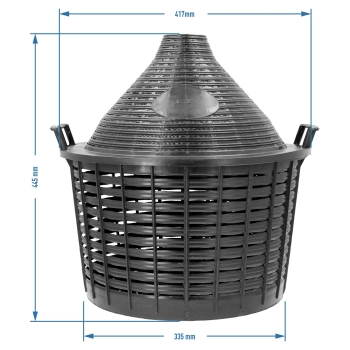 Balon do wina 25 L w koszu plastikowym