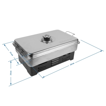 Portable smoker with thermometer & fruit woodchips