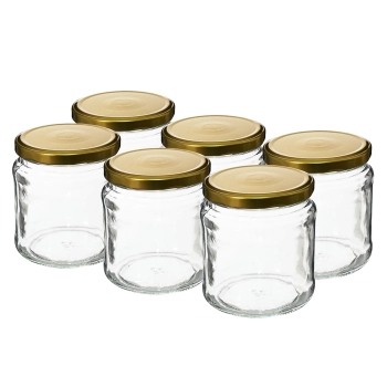 Słoik TO 500 ml z zakrętką złotą fi82/6 - 6 szt.