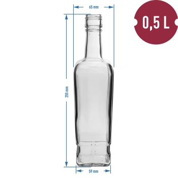 Butelka Pryncypalna 500 ml z zakrętką, 6 szt.