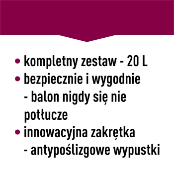 Balon do wina lekki, nietłukący, z szelkami, 20 L