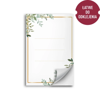 Etykiety samoprzylepne 60 x 90 mm na butelki, słoiki, prezenty wzór florystyczny - 20 szt.
