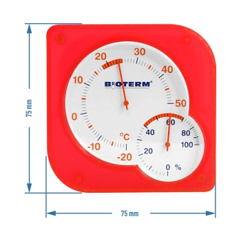 Termometr wewnętrzny bimetaliczny z higrometrem (-20 do +50C) mix