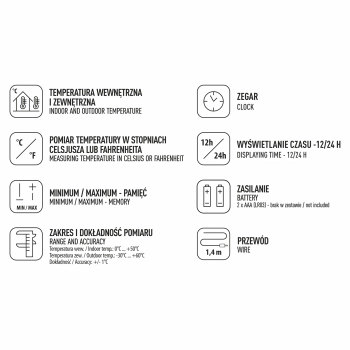 Termometr – elektroniczny, czujnik, biały