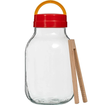 Słoik TO 3 L z plastikową zakrętką + szczypce fi 100