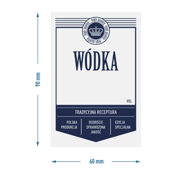 Etykiety samoprzylepne 60x90 mm na butelki, wódkę, białe, 20 szt.